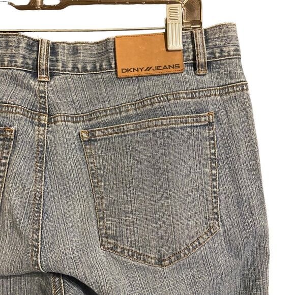 DKNY Jeans Women Greenwich Flared Leg Sz 10 Blue Cotton Blend Y2K Cowgirl Retro - Picture 7 of 9